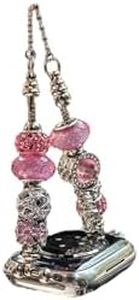 Luxury Bracelet bands with charms Compatible for Apple watch 38mm 40mm 41mm (PINK)