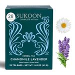 Sukoon Chamomile And Lavender Tea | Herbal Tea Blend Made With Chamomile And Dried Lavender Flowers |Premium Tea Bags 28 Pcs | Caffeine Free | Sleep Tea, 120 Gram