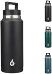 BJPKPK Insulated Water Bottles, Dishwasher Safe 36 oz Water Bottle with Handle, Leakproof BPA Free Water Jug, Stainless Steel Water Bottle for Sports, Black