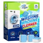 True Fresh Washing Machine Cleaner Tablets 25-Pack - Deep Cleaning Washer cleaner Tablets for Top loader, front Load & HE - Cleans Drum, Tub seal & other Parts Descaler & septic safe