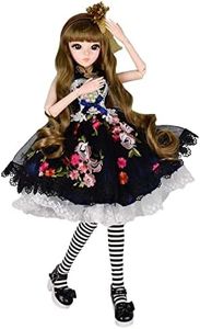 Proudoll 1/3 BJD Doll 60cm 24in SD Ball Jointed Dolls Princess Suit Wig Dress Shoes Free to Change DIY Girl Gift (Doll + Full Accessories, Black-MD)