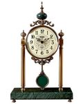 Vintage Desk Clock, Old Style Silent Shelf Decorative Table Clock, Battery Operated Digital Metal Clock for Home Living Room Bedroom Bedside Table and Office Desk