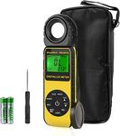 Light Meter Handheld Ambient Temperature Measures1-400,000 Lux/FC with 270° Rotatable Detector for All Visible Light, Industrial, Household, Plants and Photography - RQ-881D