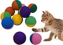 YUNTENG（12PCS Golf Two-Color pet Ball Foam Sponge Ball Cat Toy Soft, Bouncy ， Noise Free.