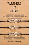 BOCHOI 3PCS Couple Bracelets Partners in Crime Handcuff Matching Friendship Bracelet for BFF Girls Boys Family Best Friend Jewellery Gifts