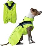 DOGOPAL Dog Raincoat - Waterproof, Lightweight Jacket for Small, Medium, and Large Dogs with High Visibility Reflective Straps and Harness Hole (Yellow, XL)