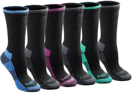 Dickies Women's Dritech Advanced Moisture Wicking Crew Sock (6/12 Packs), Black Assorted (6 Pairs), 9-13