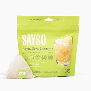SAYSO Skinny Spicy Margarita Original Cocktail Tea Bag | Cocktail or Mocktail in Under 1 Min, Without Hot Water, <1G Sugar, 20 Calories, Non-GMO, Gluten-free, Kosher & Vegan Mixer, 8 count