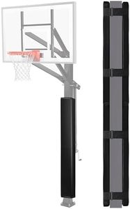 6FT Tall Basketball Pole Pad, 6x6 Square Adjustable Height Basketball Hoop Pole Pad Black