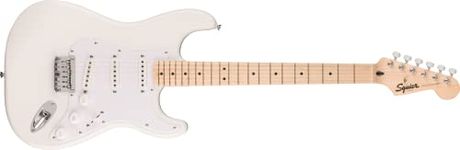 Squier by Fender Sonic Stratocaster HT Electric Guitar, Maple Fingerboard, White Pickguard, Arctic White