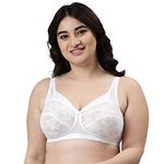 Enamor FB06 Full Support Classic Lace Lift Bra - Non-Padded, Wirefree & Full Coverage