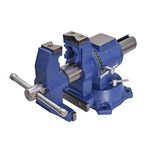 Multipurpose Vise Bench Vise Heavy Duty Multi-Jaw Vise 360-Degree Rotation Clamp on Vise with Swivel Base and Head for Clamping Fixing Equipment Home or Industrial Use (4 inch)