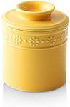 KOOV Ceramic Butter Crock, Butter Keeper for Counter, French Butter Dish Big Capacity (Yellow)