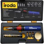 IRODA SolderPro 90K Professional Butane Soldering Iron Kit | Cordless 3-in-1 Tool | Fast Start & 53min Runtime with Case & Tips (Taiwan Made)