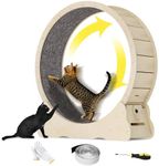 Cat Exercise Wheel for Indoor Cats 40 inch - Large Cat Running Treadmill Exerciser with Locking Mechanism, Ultra-Quiet Running Training Fitness for Cat Healthy, Easy Assembled (Wood Color)