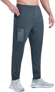 EZRUN Men's Joggers Stretch Athletic Workout Golf Pants Quick Dry Work Sweatpants Running Gym Hiking Track Pants Dark Grey