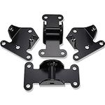 DEMOTOR PERFORMANCE Engine Mount Bracket Solid Steel Motor Mount Engine Frame Kit Black Fit for SBC BBC Chevy