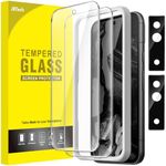 JETech Screen Protector for Google Pixel 8a 6.1-Inch with Camera Lens Protector, Easy Installation Tool, Fingerprint Compatible, Tempered Glass Film, HD Clear, 2-Pack Each