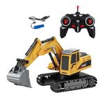 Jack Royal RC Excavator 5-Channel Wireless Remote Control Rechargeable Toy Truck Engineering Vehicles Machine Construction Toy with Lights & Music 360° Rotation
