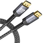 DisplayPort Cable 3M, JSAUX DP Cable (4K@60Hz,2K@165Hz,2K@144Hz) , Display Port to Display Port Cable Nylon Braided Compatible for Laptop, PC, TV, Gaming Monitor, ect-Grey