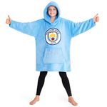 MANCHESTER CITY F.C. Hoodie, Oversized Hoodie Blanket, Football Gifts for Boys (Blue)