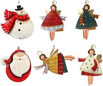 Gwhole Addobbi Albero di Natale Particolari Decorazioni Albero di Natale Rosso in Ferro Decorazioni Natalizie per Albero 6 pz Addobbi Albero di Natale Natale Decorazioni Casa Ciondoli Natalizi