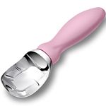 Rainspire Ice Cream Scoop Stainless Steel with Comfortable Handle, Ice Cream Scooper Heavy Duty, Ice Cream Spade Great for Spooning Frozen Hard Gelato and Sorbet, Cookie Dough, Melon, Pink