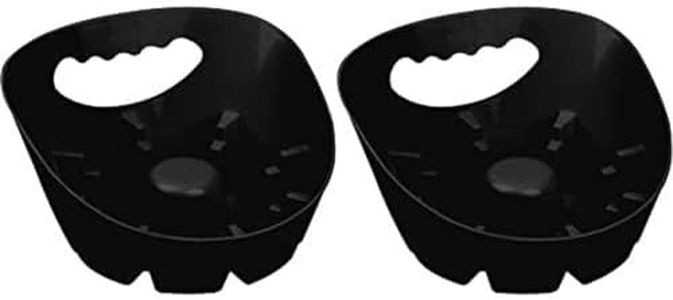 Plunger Tray - Universal Tray Made for Toilet and Sink Plungers - Catch Drips and Keep Germs and Bacteria Contained - Easy to Clean - Black - Pack of 2