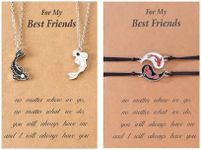 Yin Yang Necklace Bracelet for Women Men Matching Black White Tai Chi Necklace for Couples Fish Friendship BFF Bracelets Necklaces Jewelry Set, Zinc, No Gemstone