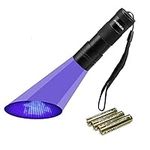 Vansky UV Torch, Black Light Pets Urine Detector 12Led UV Blacklight, UV Flashlight Find Dry Stains on Carpets/Rugs/Floor, 3 x AAA Batteries Included