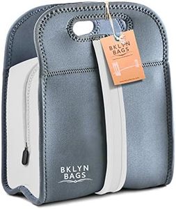 Neoprene Lunch Bag – Tiffin Bag – Eco Friendly Insulated Bento Bag with Zipper and Strap for Boys Girls Kids Teen & Adults. Lunch Tote, Lunch Box,Food Container for School or Work (White/Black)