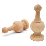 Unfinished Wood Finials Decorative, 4-1/4 inch, for Bed Post Finial, Curtain Rod Finials, Flagpole Topper, and Crafts, Pack of 6 Large Craft Finials, by Woodpeckers