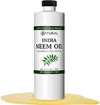 Zatural Organically Grown Neem Seed Oil 100% Pure Cold Pressed for Hair, Skin, Nails, Garden & Pets (16oz)