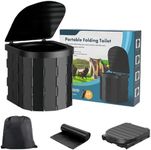 Portable Toilets for Adults Collapsible, Lightweight Camping Toilet, Extra Tall Emergency Toilet for Car, Travel Toilet with Trash Bag with Foldable Toilet with Lid, Carry Bag (20 Cleaning Bags)