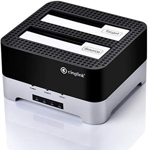 Clone Dock HDD duplicator Disk Drive Hard Reader SATA Hard Drive Docking Station USB 3.0 SSD HDD Docking Station Dual Bay for 2.5 or 3.5inch HDD with Hard Drive Duplicator/Cloner 12 TB