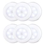 Motion Sensor Lights Indoor, STAR-SPANGLED High CRI Stick on Stair Puck Lights Battery Operated, Cordless LED Step Night Light for Under Cabinet, Hallway, Stairway, Closet, Kitchen (Cool White, 6Pack)