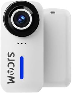 SJCAM Pocket Cam, 4K Action Camera, Stabilization, Waterproof, Mini Helmet Camera,170° FOV, Suitable for Vlogging and Live Streaming, Built-in Speaker&Mic, with Helmet Mount Kits, White