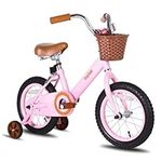 JOYSTAR 16 Inch Kids Bike with Training Wheels for 4 5 6 7 Years Old Girls, Kids Bicycle with Front Basket, Children Cycle, Pink