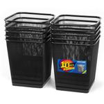 SHSYCER 10-Pack Black Square Metal Trash Cans 6 Gallon,Mesh Office Trash Cans, Metal Wire Wastebaskets, Waste Basket Trash Can, Small Trash Cans, Garbage Bin for Office, Home,School