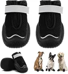 Hcpet Dog Boots for Large Dogs, Dog Shoes for Hot Pavement Winter Snow, Paw Protector Dog Booties Designed for Comfort and Breathability, Outdoor Booties for Small Medium Dogs for Hiking Black Size 6