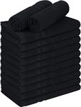Utopia Towels Cotton Bleach Proof Salon Towels (16x27 inches) - Bleach Safe Gym Hand Towel (12 Pack, Black)