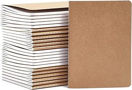 10 cuadernos, A5 Tapa de Kraft Blanda rayas, Medidas 14 x 21 x 0.8, Blanco 60 páginas, Libretas Grapadas Cuaderno de Notas para Despacho Diario Escritura de Colegio
