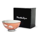 MINO WARE JAPAN Traditional Style Japanese Ceramics Rice Bowl Chawan Pottery, Dishwasher Microwave Safe Made in Japan (Totoya Usagi, Small (nakahira))