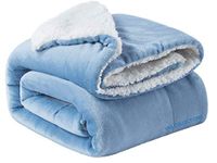 VAS COLLECTIONS - Polyester Micromink Summer AC Blanket Sherpa Super Soft Flannel Solid/Plain AC Dohar/Comforter, Sky Blue, Size 150X225 Cms (Approx 4.7 x 7 ft) (Single) skinfriendly