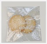 KYC PRO OPP Plastic Party Bag for Bakery, Candy, Soap, Cookie, Cellophane Bags (4 x 4 inches, 200 pcs, Thank you Pattern)