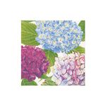 Caspari Hydrangea Garden Cocktail Napkin, Multicolored