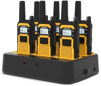 Retevis RB48 Walkie Talkies for Adults, Heavy Duty 2 Way Radios Long Range with Six-Way Charger, IP67 Waterproof, Shock Resistant, Dual PTT, for Jobsite Construction(6 Pack)