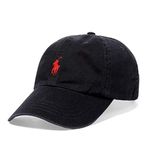 Ralph Lauren Men's and Women's Horse Logo Adjustable Cap (Black)