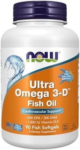 NOW Supplements, Ultra Omega 3-D™, Omega-3 Fish Oil + Vitamin D-3, 90 Softgels