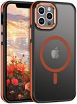 GaoBao iPhone 12 Pro Max Case, Mobile Phone Case iPhone 12 Pro Max Compatible with MagSafe Wireless Charging, Translucent Matte Magnetic Shockproof Protective Case for iPhone 12 Pro Max, Orange